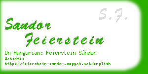 sandor feierstein business card